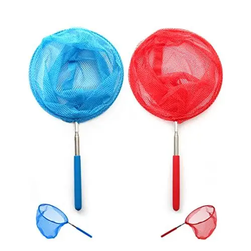 Produktbild: Generic RY7O Teleskop Kinder Kescher Schmetterlings Net, Ausziehbar Fischernetz für Garten Pool Outdoor Gartenaktivitäten, Blau, 38cm, Edelstahl Nylon