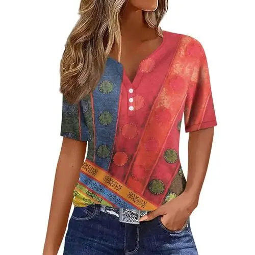 Produktbild: Tshirt Damen Top Damen Sommer Tshirt Damen Weiss V Ausschnitt Transparente Blusen Hemdkleid Damen Damen One Shoulder Oberteil Tank Top Damen Kurzarmshirt Yoga Shirt Damen Rot XL