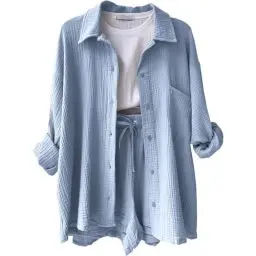 Produktbild: Travel Outfit Elegant Anzug Tshirt Damen Set Streetwear Damen Kleidung Jogginganzug Zweiteiler Hosenanzug Damen Zweiteiler Damen Anzug Damen Elegant 2 Teiler Damen Kleidung Elegant（2-Light Blue,M