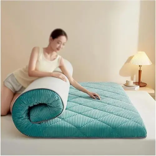 Produktbild: Generisch 005,100x200x5cm, Japanische Bodenmatratze, aufrollbare Futon Matratze für ultraweiche, Flauschige Isomatte, Faltbare und tragbare Campingmatratze