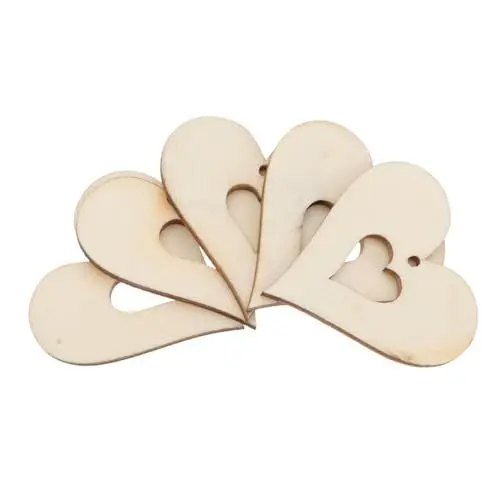 Produktbild: Generisch 100St liebe Hackschnitzel bastelmaterial bastel materialien verkleidung Handwerksmaterial holzdeko Stöcke zum Basteln Brief Holzhandwerk handgefertigte Holzscheiben Planke Beige