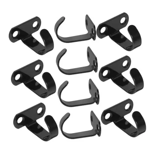 Produktbild: Generisch 10St Schrankhaken Türhänger Kleiderständer Halter Aufhänger Wandhakenleiste küchenhaken küchen haken wandhaken metall bastelzeug ause Deckenhänger hängender Käfighaken Eisen Black