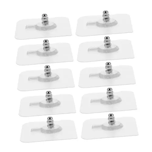 Produktbild: Generisch 10st Kein Spurenschraubenaufkleber Selbstklebende Wandschrauben Etikett Küchengeräte Haken Kleiderbügel Nachfüllung Kabelbinder S Haken Wandmontierte Regale Bausatz Acryl. Silver
