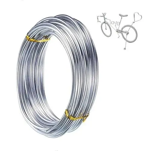 Produktbild: Generisch 1.5mm x 50m Basteldraht, Biegbar Aluminiumdraht Schmuckdraht für Schmuck, Dekoteile, DIY-Skulpturen, Kranzherstellung, Bonsai-Bäume