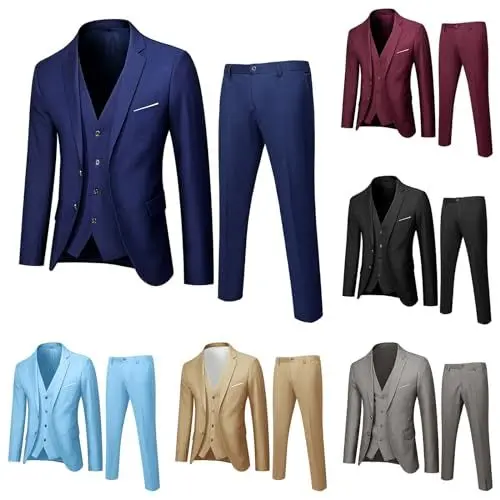 Produktbild: Generisch Warehouse Deal retourenware, Anzug Herren Modern Anzug 3 Teilig Slim Fit Smoking Anzug Klassische Komplett Business Herrenanzug Herren Anzug Komplett Set, blitzangebote