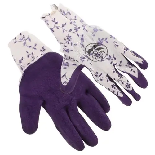 Produktbild: Generisch 1 Paar Gartenhandschuhe Gartenarbeit Feuchtigkeitshandschuhe Aus Baumwolle Handschuhe Männer Arbeiten Kochhandschuhe Weiße Handschuhe Gartengeräte Handschuhe Garten Emulsion Violet