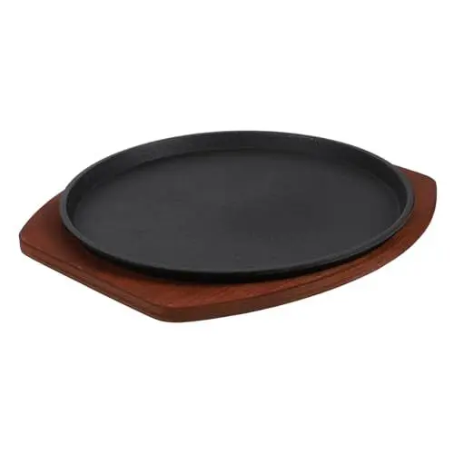 Produktbild: Generisch 1 Satz Grillplatte Aus Gusseisen Steak-grillplatte Backofen-grillblech Herd Gestell Grillpfanne Kochgeschirr Grillroste Elektrogrills Burger Elektrische Grillplatte Außen Holz