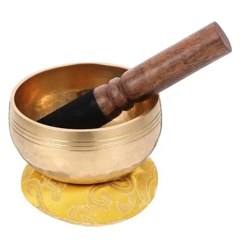 Produktbild: 1 Satz Nepalesische Buddhistische Schüssel Handgefertigte Klangschale Meditations Klangschale Yoga Kissen Kissen Meditationsschale Versorgung Schalen