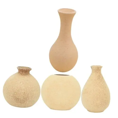 Produktbild: 4-teiliges Holzvasen-Set – Handgefertigte Blumenvase Für