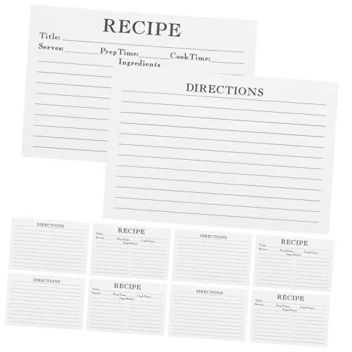 Produktbild: 50 Stück Rezeptkarten Haushalt Praktische Rezeptblätter Kompakte Notizkarten Für Lebensmittel Rezeptzubehör