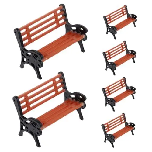 Produktbild: Generisch 6st Miniatur-parksitze Parkbänke Modell Bürodekoration Mini-parkbank Mini-plastikbank Miniatur-szenendekoration Lieferungen Kunstverzierung Miniatur-Bank Kleines Hauszubehör Pp
