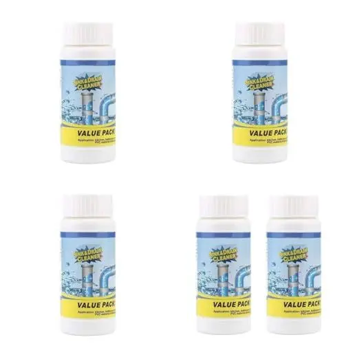 Produktbild: Generisch Abflussreiniger, Rohrreiniger Extrem Stark, Sink Drain Cleaner, Rohrreinigung, Abflussreiniger Dusche, Pipe Cleaner, Verstopfungsreiniger, Toilettenreiniger, Küchenreiniger, (5 Stück, 550g)