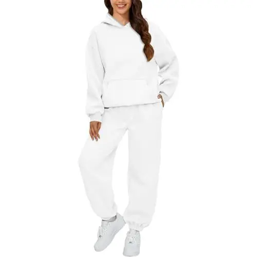 Produktbild: Generisch Black Friday Angebote Damen Outfits Sport Tracksuit Trainingsanzug-Sets Übergroßes Kapuzenpullover Baggy Trainingsanzug Set Fall Jogginghose mit Taschen Elegante Hosen Für Frauen