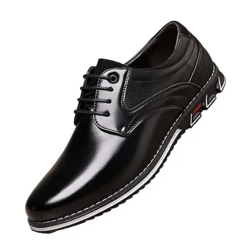 Produktbild: Generisch Herren Anzugschuhe Schnürhalbschuhe Klassischer Business Oxford Hochzeit Schuhe Schnürschuh Lederschuhe Lackschuhe Herren Anzugschuhe Jungen