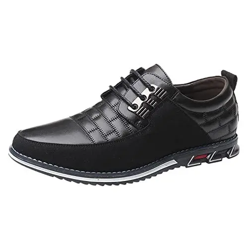 Produktbild: Generisch Anzugschuhe Herren, Lederschuhe Schnürhalbschuhe Oxford Smoking Lackleder Schuhe Hochzeit Leder Braune Lederschuhe Herren Leder Herren Schuhe