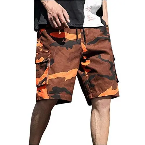 Produktbild: Generisch Arbeitshose Herren Baggy Jogginghose Herren Freizeithose Herren Lang Trousers for Men Schwarze Jogginghose Herren Arbeitsklamotten Herren Moderne Hosen Herren Camouflage Orange M