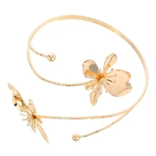 Produktbild: Generisch Armbinde offener Armreif Frau Armband offene Armbänder Einstellbarer Armreifenarmband Frauen Schmuck Armband Schmuck für Armstulpen verstellbare Armreifen Armzubehör Metall Golden