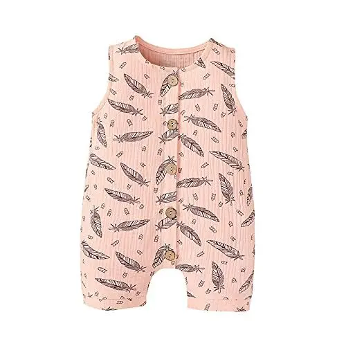 Produktbild: Baby Säugling Strampler Leinen Outings JumpAnzug Strampler & Jumpang Kinder Schlafanzug Mädchen (Pink, 6-9 Months)