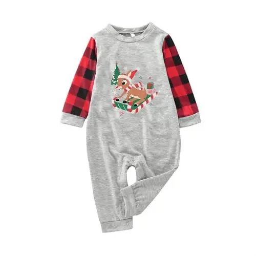 Produktbild: Generisch Babysachen Mädchen Set Passender Weihnachts-Pyjama-Set für Babys, Familie 2024, bedrucktes Eltern-Kind-Outfit für die Familie Schlafanzug Mädchen 134 Winter (Red, XL)