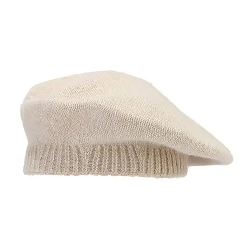 Produktbild: Generisch Baskenmütze Herren Original gestrickter Wolle, warme Baskenmütze, lässiger Farbton, und Wintermütze (Beige, M)