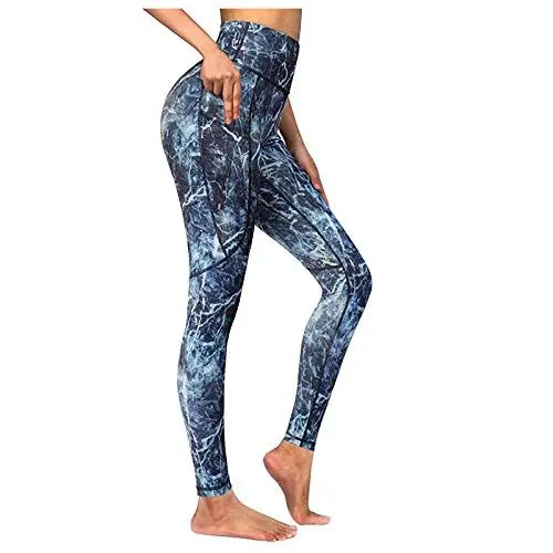 Produktbild: Generisch Baumwolle Leggings Damen Winterhose Damen Elegant Sport Women 's Fitness Athletic-Yoga-Leggings Training Druckhosen High Waist Leggings Damen Thermoleggins Damen (Blue, M)