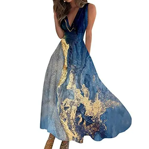 Produktbild: Generisch Blaues Kleid Brautkleid Ballkleider Damen Ballkleider Chiffon Kleid Abendgarderobe Damen Festlich Herbstkleider Damen Brautjungfernkleider Weisses Kleid Schwarzes Kleid Abendkleid Blau S