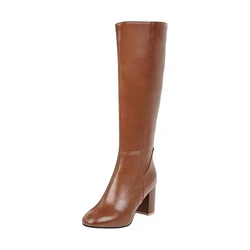 Produktbild: Generisch Boots Damen Plateau Warm Gefütterte Gummistiefel Fashionable And Elegant Mid Calf Boots Knee High Boots High Heeled Long Boots Ankle Boots Damen Mit Absatz Winterstiefel Mädchen (Brown, 37)