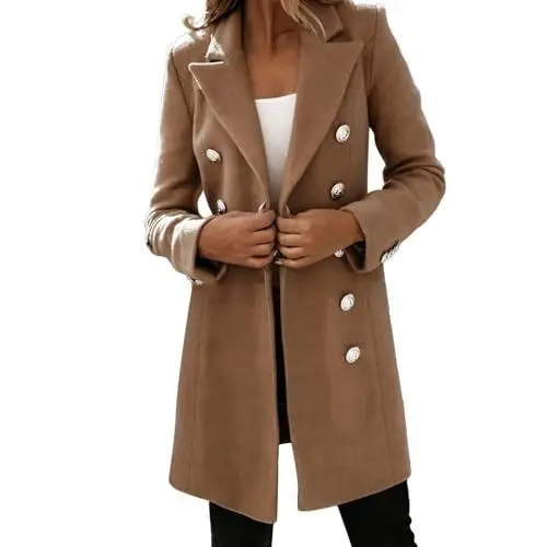 Produktbild: Generisch Boucle Jacke Jacke Online| Jacken Damen : Jacken Eigenschaften: Langer Wintermantel Damen Winter Jacken FüR Damen (Khaki, XL)