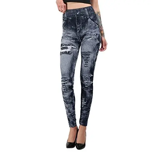 Produktbild: Generisch Braune Leggins Damen Thermo Leggings Damen 52/54 Damen-Jeanshose, farbige Yogahose, hochelastische, schlanke Neun-Minuten-Hose Damen Leggings Winter Winter Strumpfhosen Damen (Navy, XL)