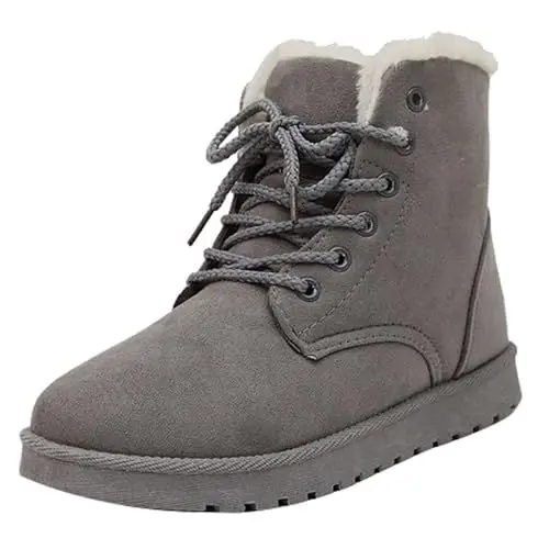 Produktbild: Generisch Breite FüßE Schuhe BarfußSchuhe Wasserdicht Damen Wanderschuh Warme Schuhe Outdoor Skischuhe Verdickung Damen Stiefelette wasserdichte Stiefel Damen (Grey, 39)