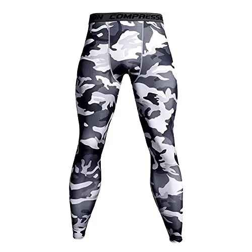 Produktbild: Generisch Camouflage Bedruckte Leggings für Herren im Ausverkauf Sport Kompressionsstrumpfhosen schnell trocknende Baselayer Unterteile Bodybuilding Trainingshosen für Laufen