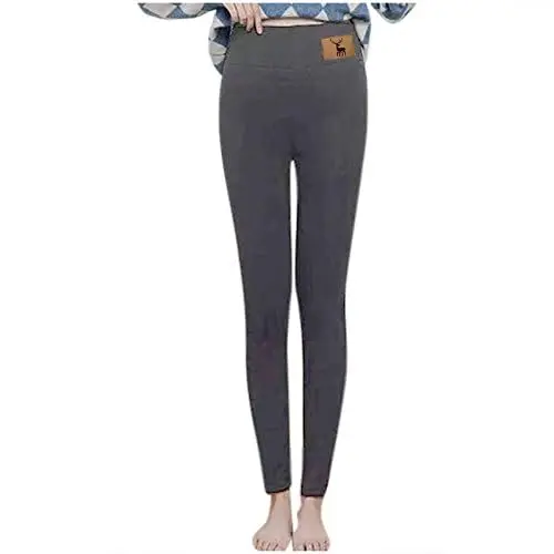 Produktbild: Generisch Cargo Hose Damen Weit Female Hose Weite Passform Taille halten Frauen Damenhose gedruckt warm Long High Casual-Modehose Hose Elegant Damen Festlich Kunstlederhose Damen (Grey, M)