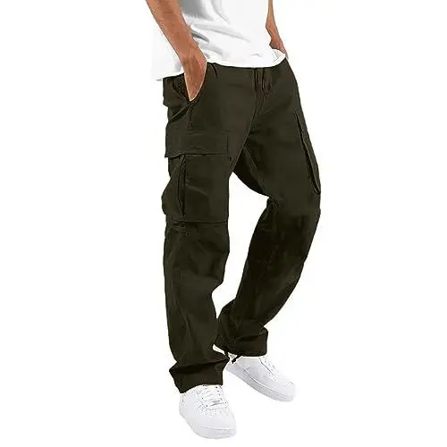 Produktbild: Generisch Herren-Cargo-Jeans, lässige Denim-Hose, Klassische gerades Bein, Normale Passform Thermohose Herren Winter gefüttert Herren Hosen Cargohose Schnitthose Kettensaege Herren