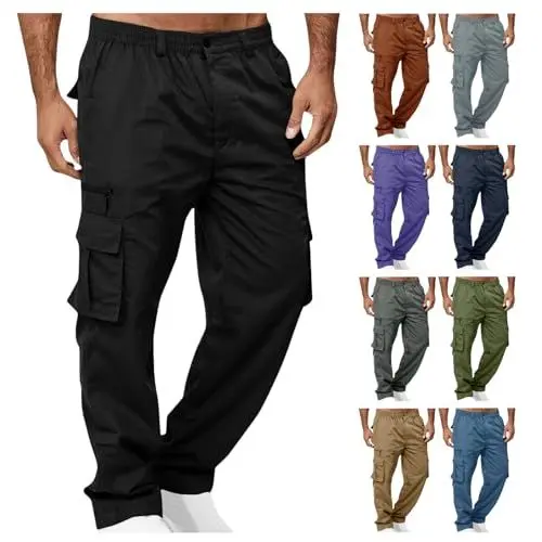 Produktbild: Generisch Cargohosen Für Herren Baumwolle Baggy Freizeithose Gerade Hosen Dehnbar Lockere Stoffhose Leicht Chino Hose Praktisch Arbeitshose Taktische Hose Für Outdoor Camping