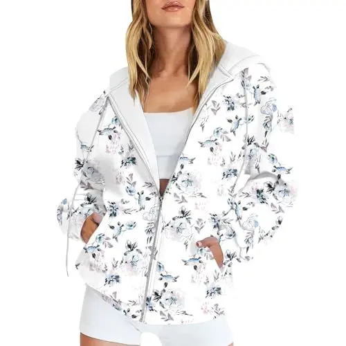 Produktbild: Generisch College Jacke Damen Damen Pullover Pullover für Damen Jacke Damen Herbst Zipper Hoodie Damen Fall Outfit Damen Hoodie mit Reißverschluss Jacken Sportjacke Damen Damen Jacke Türkis M