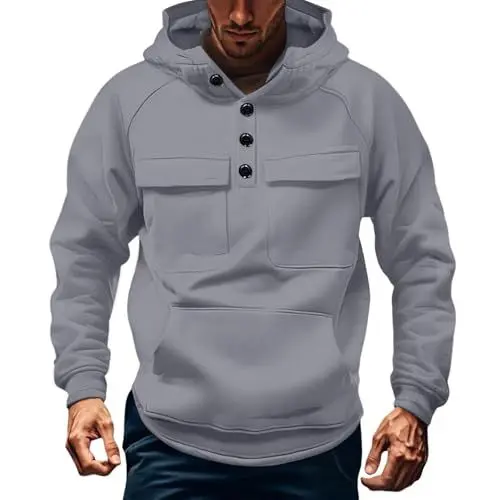 Produktbild: Generisch College Jacke Herren Männer Pullover Hoodie mit Reißverschluss Westen Zip Kapuzenpullover Dropsize Pulli Laufjacke Elfenbein 3XL