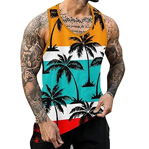 Produktbild: Generisch Compression Shirt Männer Ärmelloses Umweltschutz Gym Sport Fitness Tank Top Hawaii Hemd Shirts Muscleshirt Tanktop Trägershirt Funktionsshirt Kompressionsshirt B-Minzgrün S