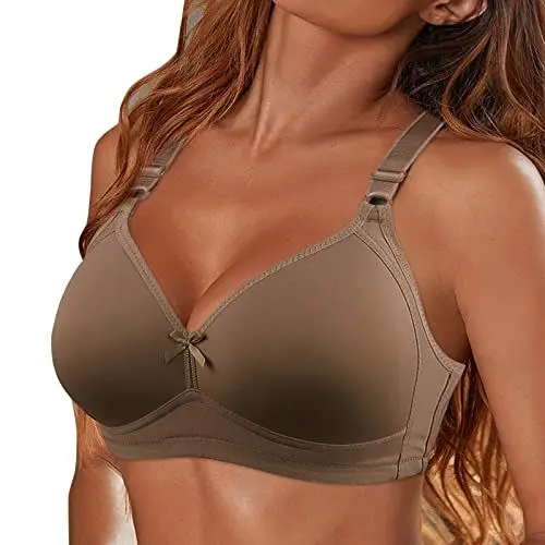 Produktbild: Generisch Damen-Unterwäsche-BH ohne Stahlring -Up-BH Schlafen Kleidung Damen (Coffee, 95D)