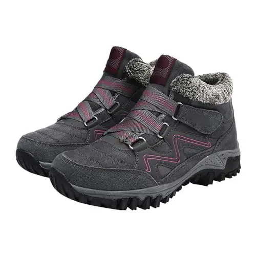 Produktbild: Generisch Damen-Winter-Thermostiefel für Damen, Schnee, Winter, warm, Wandern, Arbeit, Bequeme Stiefel, Turnschuhe, Wanderschuhe Damen Schuhe 41 Weit (Grey, 43)