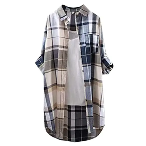 Produktbild: Generisch Damen Bluse weiß Dirndlbluse weiß hochgeschlossen Long Bluse Damen Long Kurzarm weiße Elegante Bluse Damen seidenblusen für Damen longarm nachthemden für Damen longarm Baumwolle