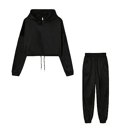 Produktbild: Generisch Damen Outfits Freizeit Klassischer Zweiteiler Einfarbig Elegant 2-Teilige Set Dickere Basic Sweatshirt Casual Langarm Jogginganzug Bequemes Outdoor Freizeitanzug Street Workout Set