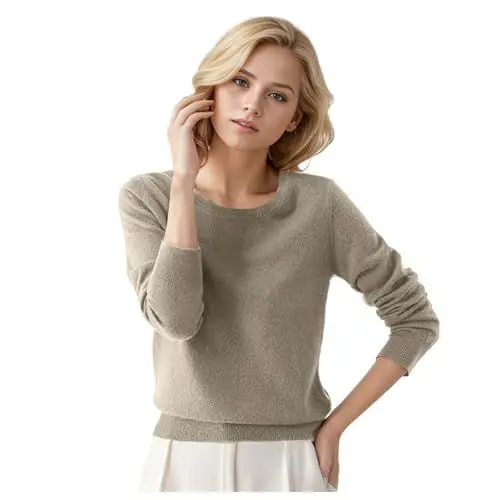 Produktbild: Generisch Damen Pullover Rundhalsausschnitt Langarm Strickjacke Weicher Winter Sweater Elegante Freizeitmode Bequeme Oberbekleidung (Brown, XXXL)