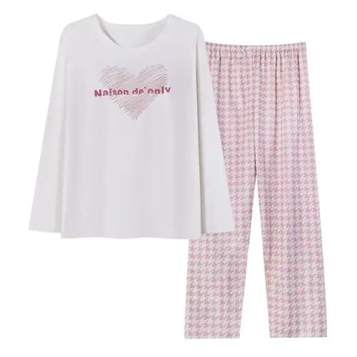 Produktbild: Generisch Damen Pyjama-Set weich bequem Schlafanzug Zweiteiler Homewear Freizeit Wear Nachtwäsche Damen Übergröße (XL)