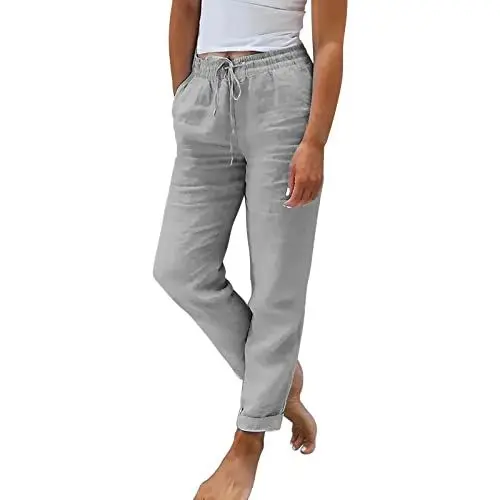 Produktbild: Generisch Damen Sommerhose Baumwollhose Damen Deals of The Day Umstandshose Damenhosen elegant Trousers for Women wickelhose Same Day Weisse Hose Summer luftige Weisse Hose Damenhosen Sommerhosen