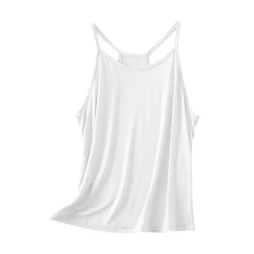 Produktbild: Generisch Damen Tank Top Sommer Ärmellos Oberteile Sommermode Rundhals Cami Tanktops Läsiges Lockere T Shirt Basic Tops Baumwolle Tunika Shirt Blusen Lightning Deals Weiß XL
