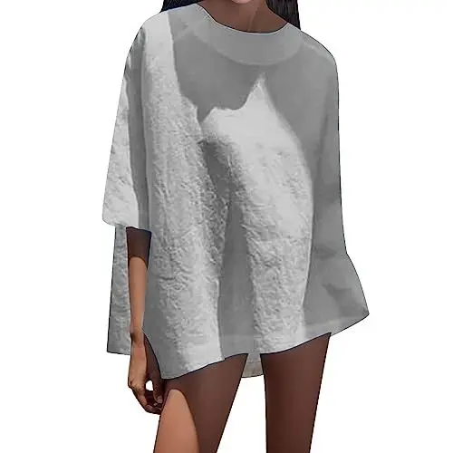 Produktbild: Generisch Damen Tank top Sommer Tunika Bluse Damen Sommer leinen Schwarze Bluse Damen elegant Baumwolle hellblaue Bluse mit Streifen blusentops Damen elegant Baumwolle Sommer Hemd Damen longarm