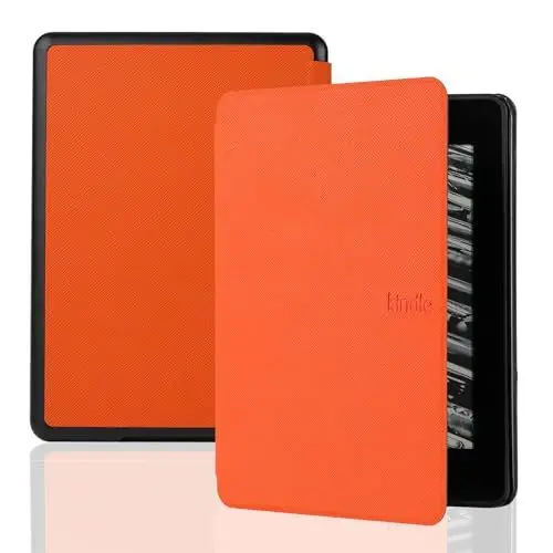 Produktbild: Generisch DayQiQiPu Hülle für Kindle Paperwhite (7 Zoll, 12th Gen, 2024 Freigegeben) Ultradünne PU Leder eReader Schale Multi View Angle Anti Shock Schutzhülle - Orange