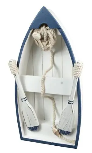 Produktbild: Generisch Deko Holz Ruderboot Paddelboot zum Hinstellen 35x18x7,5cm Maritime Baddekoration Aufsteller
