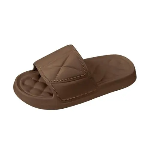Produktbild: Generisch Dicker Wolkenschuhe Sommer Damen Herren Original Slippers Offene Zehe Pantoletten Cloud Badeschuhe Gummi Bequeme Leichte rutschfeste Atmungsaktive Badeschlappen Indoor (Coffee, 42)