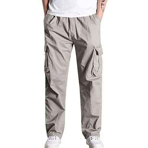 Produktbild: Generisch Herren-Cargo-Jeans, lässige Denim-Hose, Klassische gerades Bein, Normale Passform Wollhose Herren Green Cargo Pants Men Baggy Herren Winter Hosen OlivgrüNe Hose